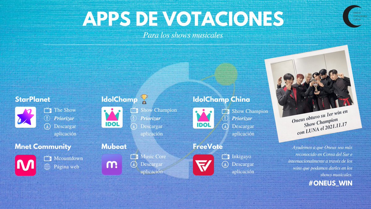 ONEUS Votaciones Latam 🌑 tweet media