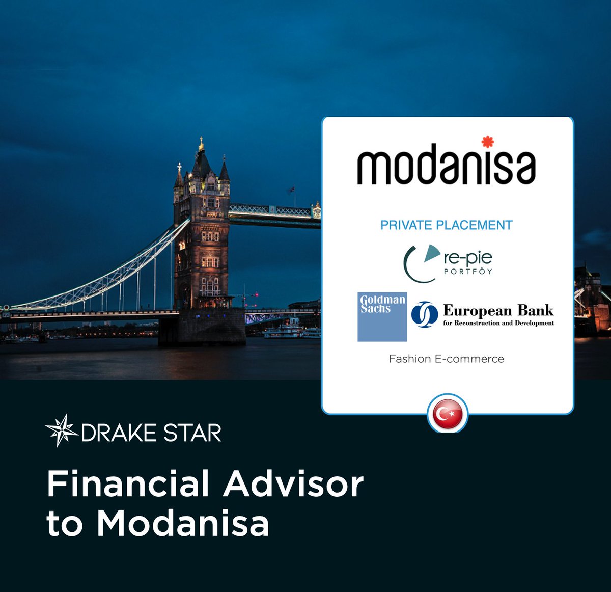 DrakeStar_'s tweet photo. Drake Star Advises @Modanisa on its Investment from @repieportfoy Asset Management Company
Read the full release here: https://t.co/XWHi4w49nI
#DrakeStar #Modanisa #RePie #Investment #ecommerce #fashion #technology #fashionecommerce #FinancialAdvsior https://t.co/l3WFDYSWWv