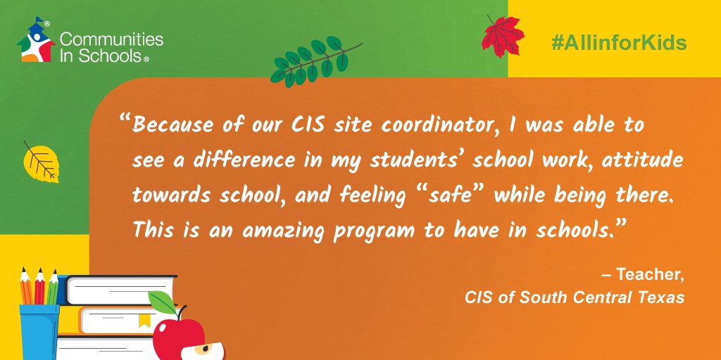 CISNational's tweet photo. CIS site coordinators work inside the school building all day, every day, to help ensure students arrive prepared and focused on learning. Learn more about the ways we’re supporting students this back to school season: https://t.co/pis55Jf6Ql #AllinforKids #BackToSchool https://t.co/1wFFDKe1VA