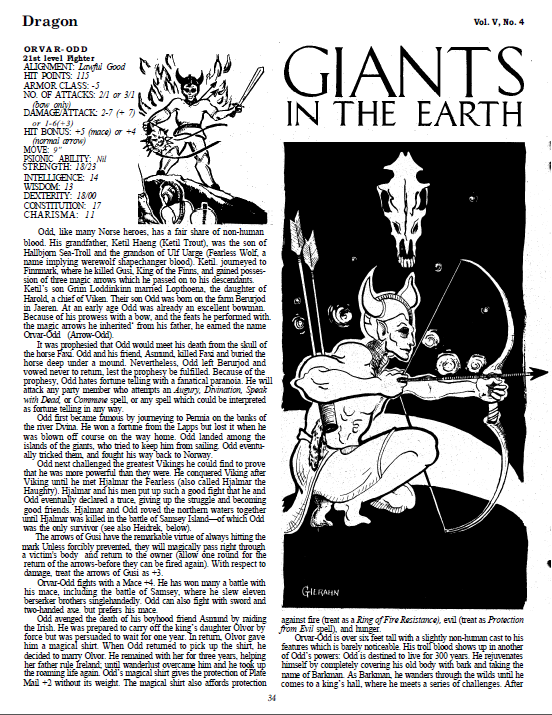 CalstaffTheGold's tweet photo. In Dragon #42 (Oct/80), Tom Moldvay stats out more heroes from fiction and Norse myth in this month's installment of Giants in the Earth.
#1e #ADnD #CharacterStats https://t.co/XxvYsDCOms