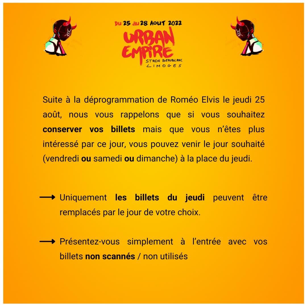_mariecactus's tweet photo. ⚠️Info complémentaire Urban Empire jeudi 25 août⚠️ https://t.co/XJ8vOIRYHs