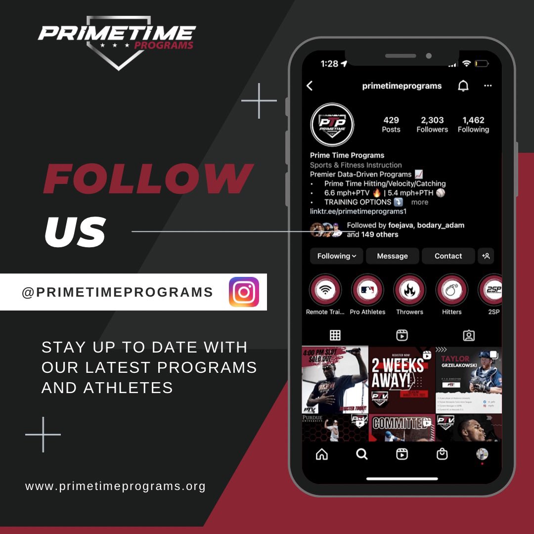 3PD_Performance's tweet image. Looking for more content on our programs and athletes!? Make sure to give us a folllow on IG ⬇️

#PrimeTimePrograms