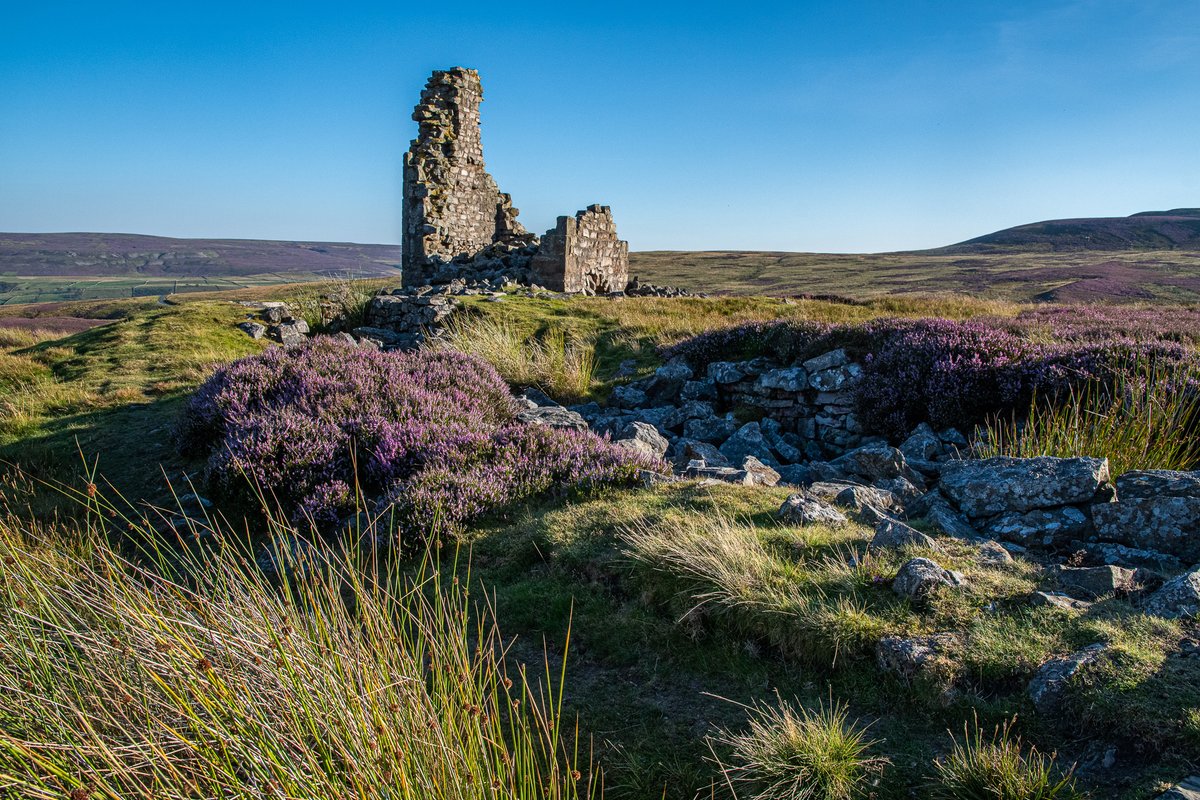 Ruined Smelting chimney high up on the moors above Swaledale