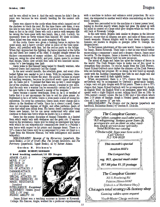CalstaffTheGold's tweet photo. In Dragon #42 (Oct/80), Tom Moldvay stats out more heroes from fiction and Norse myth in this month's installment of Giants in the Earth.
#1e #ADnD #CharacterStats https://t.co/XxvYsDCOms
