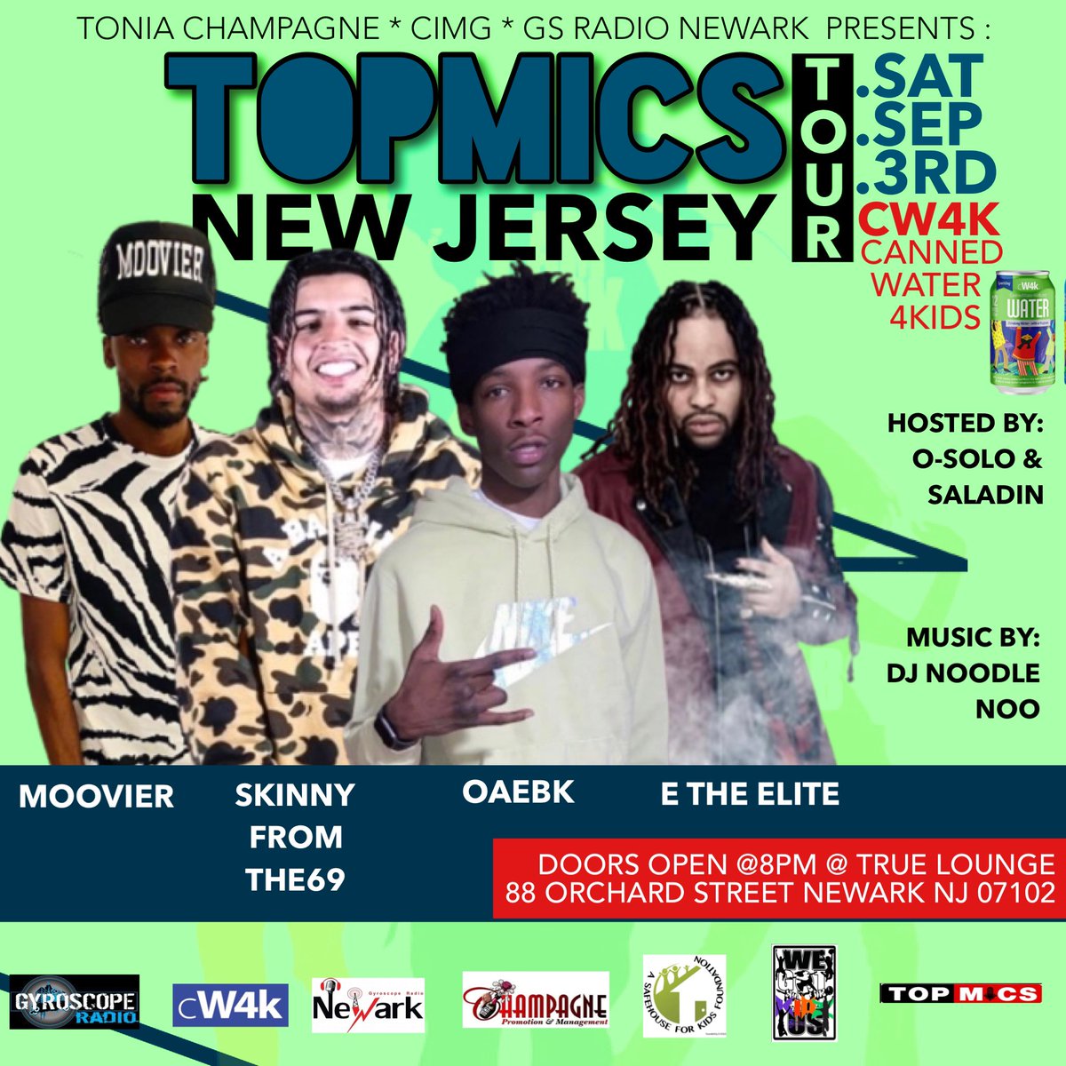 TOPMICS's tweet photo. 4 Rising Hip Hop Artists to Listen Out For in 2022!
@lifeofmoovier 
@__skinnyfromthe9_ 
@etheelite 
OAEBK 
PERFORMING SAT.SEP.3RD
On TOPMICS TOUR in Philly

@ TRUE LOUNGE
88 ORCHARD STREET
NEWARK NJ 07102

POWERED BY: @toniachampagne https://t.co/6FrSyaTMEA