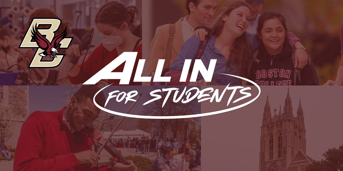 BCAlumni's tweet photo. Up for a challenge? From now until 8/27, @BostonCollege and our peers in @theACC are challenging their alumni to go #AllforStudents. Gifts made to BC this week will count toward this campaign and help us invest in our students. Go all in for Eagles today!

https://t.co/j8WzftRhyU https://t.co/coOvqQ6yzu