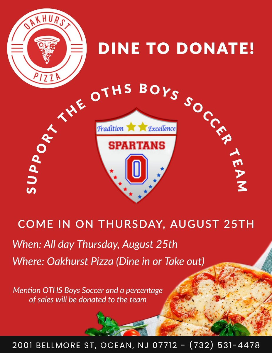 Spartan Boys Soccer (@otspartansoccer) on Twitter photo Support local business & our ⚽️ program at the same time!!
Could be a perfect pre-game meal before <a href="/MonmouthSoccer/">Monmouth Men's Soccer</a> kick-off Thursday 🙌 Support local business & our ⚽️ program at the same time!!
Could be a perfect pre-game meal before <a href="/MonmouthSoccer/">Monmouth Men's Soccer</a> kick-off Thursday 🙌
