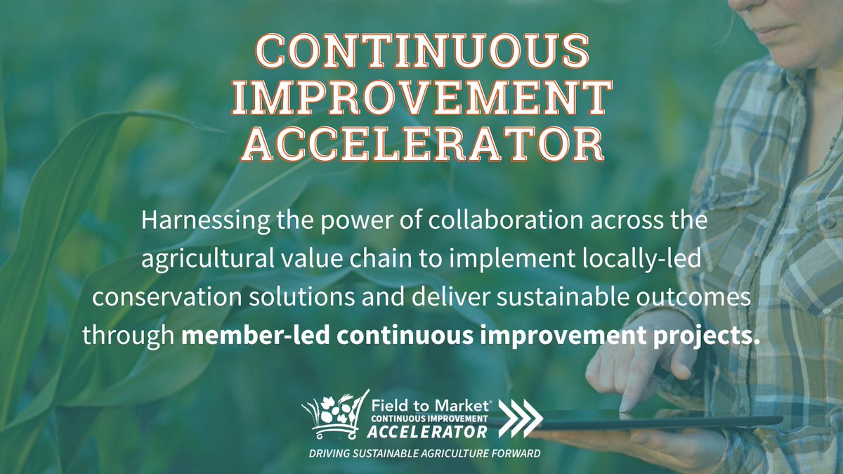 FieldtoMarket's tweet photo. Did you know that through Field to Market's Continuous Improvement Accelerator, members can implement projects that support #farmers on their continuous improvement journey and reduce their organization's scope 3 emissions?
Learn more: https://t.co/tK2CJRmmbk https://t.co/cIUe0B9AbE