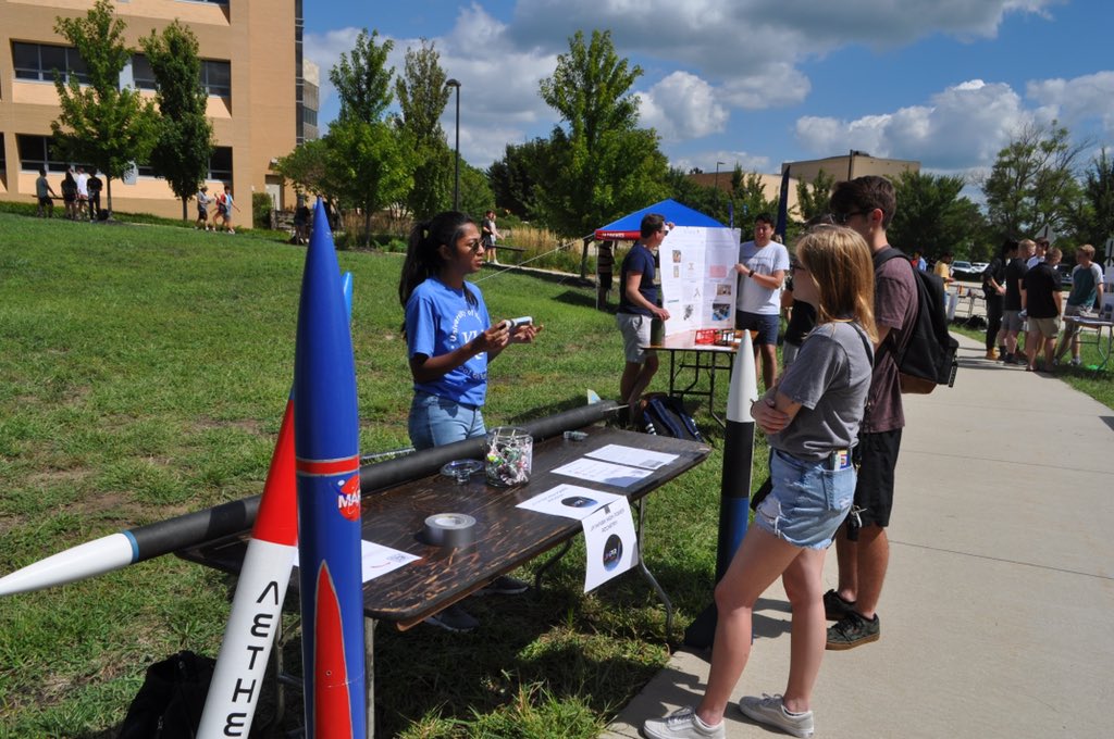Jayhawk High Power Rocketry had a blast at the Engineers Rock the Block event! It was such a great experience meeting everyone, and we thank you for giving us a chance to share our passion with new people. We look forward to seeing you all again. Good luck in the Fall semester!