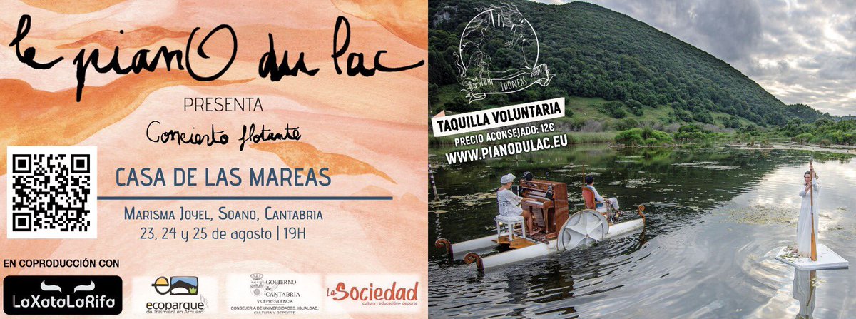 ¿Quieres vivir algo diferente? Los días 25,24 y 25 en la Marisma Joyel a las 19:00 tendremos un espectáculo de la mano de <a href="/PianoduLac/">le pianO du lac</a> en el que la música flotará por la marisma Joyel. No te lo pierdas