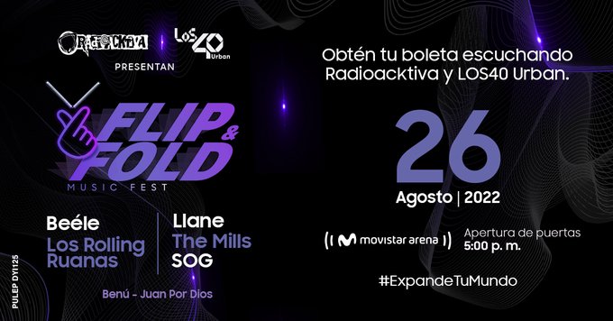 SamsungMobCOL's tweet photo. ¿Estás preparado? 😮 Te esperamos en el festival del año Flip&amp;Fold Music Fest 😍 #ExpandeTuMundo #SamsungGalaxy https://t.co/ADPErJnmaX