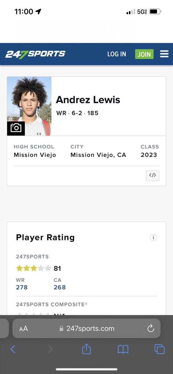 AndrezLewis2's tweet photo. Blessed and honored to be named a 3 star on 247 sports.  @GregBiggins @mikehuntley63 @ocvarsityguy https://t.co/ar2evKCXZN