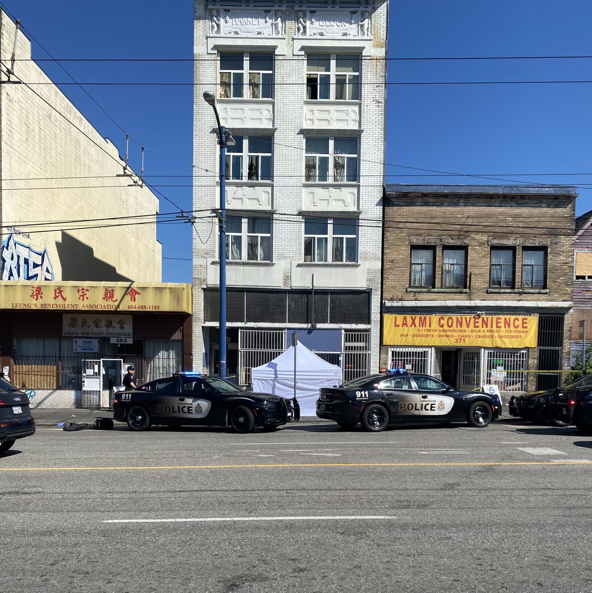 VANDU (@vandupeople) on Twitter photo BREAKING: A man was executed by
<a href="/VancouverPD/">Vancouver Police</a> in front of VANDU at approx. 7:30AM. He was naked, bear-maced, & screaming for help. He was pouring milk on himself as VPD arrived on site & immediately shot him in the back 6 times with a beanbag gun. He was unarmed. He is now dead. BREAKING: A man was executed by
<a href="/VancouverPD/">Vancouver Police</a> in front of VANDU at approx. 7:30AM. He was naked, bear-maced, & screaming for help. He was pouring milk on himself as VPD arrived on site & immediately shot him in the back 6 times with a beanbag gun. He was unarmed. He is now dead.