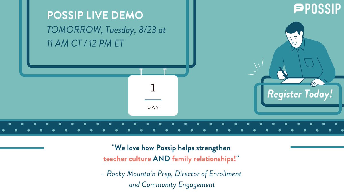 PossipIt's tweet image. Our live demo is tomorrow! Join us to see how to amplify the voices of your school community! 👏

Register here 👉
hubs.la/Q01jYF160 

#Possip #PossipDemo #EdTech