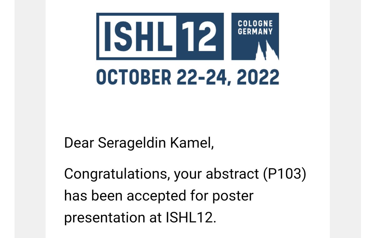 Absolutely thrilled to have our abstract 'comparison of PET-derived parameters in PD-1 vs ADC-based therapies in advanced stage #cHL' accepted at this year's #ISHL in Cologne, Germany! I am really grateful to my mentors and colleagues who made this possible. #imaging #lymphoma