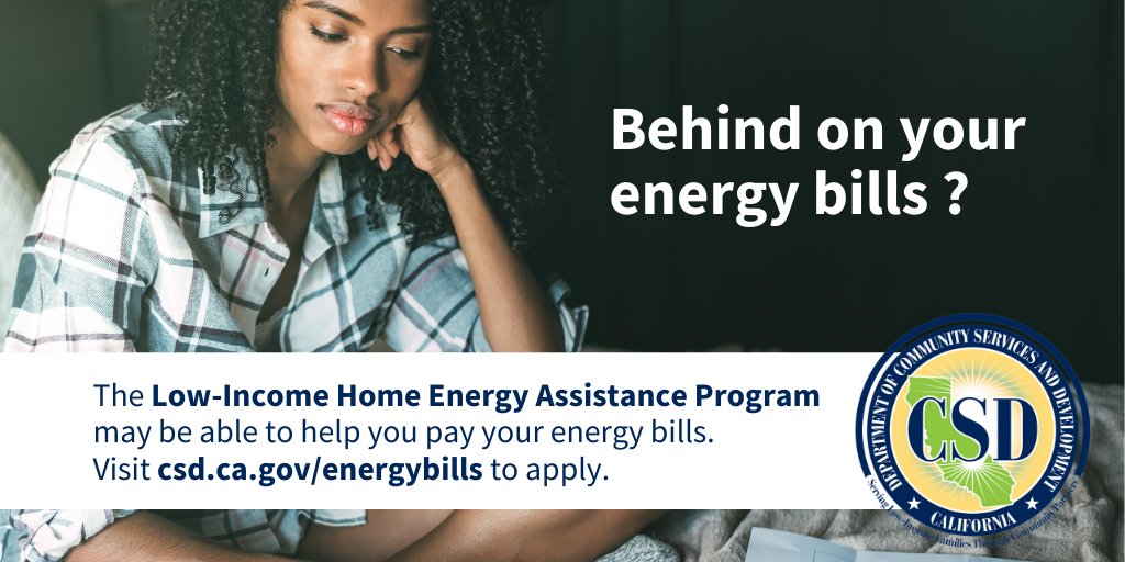 Behind on your energy bills? The State of California may be able to help. Visit csd.ca.gov/energybills to see if you qualify &amp; to apply. #CALIHEAP
