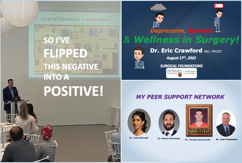 It was great to share my story of depression &amp; burnout in residency and the future of #wellness in surgery <a href="/McMasterU/">McMaster University</a> last wk. My story focuses on the power of peer-support - it's important in #medicine to not only take care of our patients, but also ourselves and our colleagues!