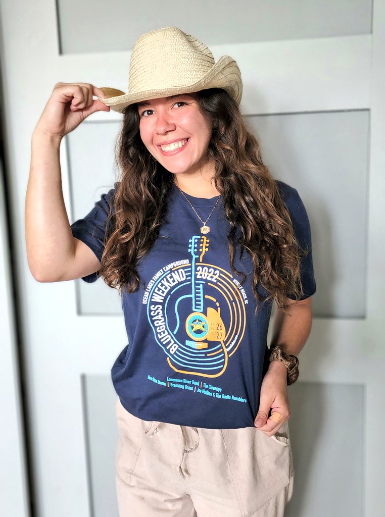 OceanLakes's tweet photo. The official 24th Annual Premier Bluegrass Weekend t-shirts have arrived! We are looking forward to another foot-stompin' good time at #BluegrassWeekend at #OceanLakes 🤠🎻🪕
#Bluegrass #MyrtleBeach #CampingDestination #BeachfrontCamping https://t.co/utUgDjb9eo