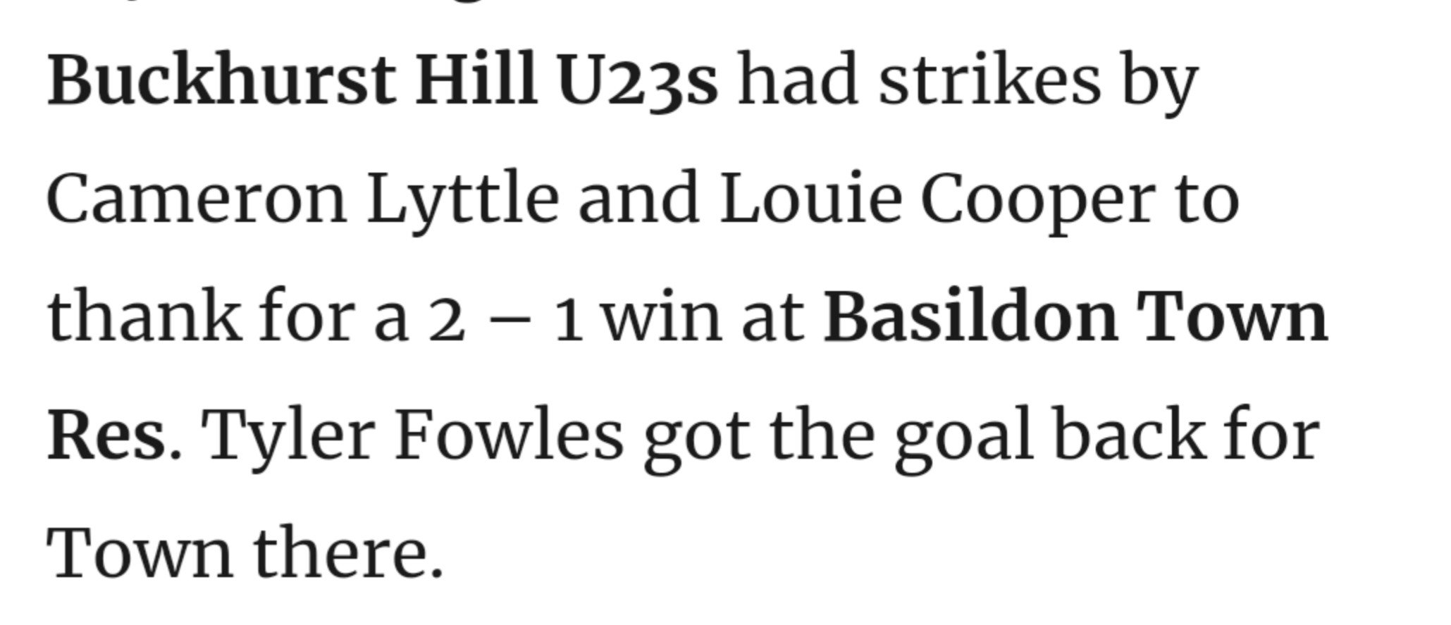 Buckhurst Hill U23 (BHFC23s) / Twitter