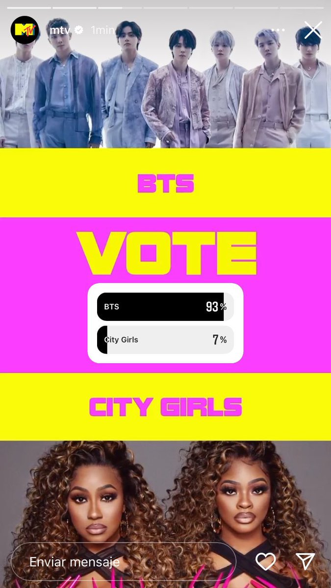 mafezamoraa's tweet photo. — Las votaciones en los #VMAs  YA COMENZARON y BTS esta nominado a group of the year. La votación es por medio de las historias de Instagram de MTV. 
Link: https://t.co/9P6KI7mtRq…
Es muy importante que ganemos este premio así que DIFUNDAN y voten #vma #vmas2022 #BTSARMY https://t.co/jTgbHAhWv5