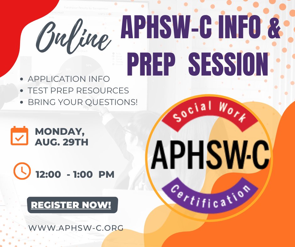 Register now for the upcoming APHSW-C Info &amp; Test Prep Session, on Monday, Aug. 29th at noon.
us06web.zoom.us/meeting/regist…