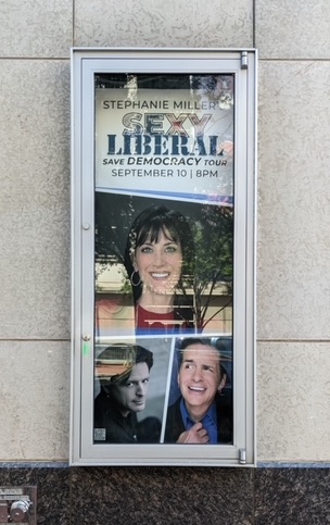 The Sexy Liberal 'Save Democracy' Tour poster is up at Sidney Harman Hall in DC! Get your tickets for the September 10th show at SexyLiberal.com! @JohnFugelsang @HalSparks #SexyLiberal