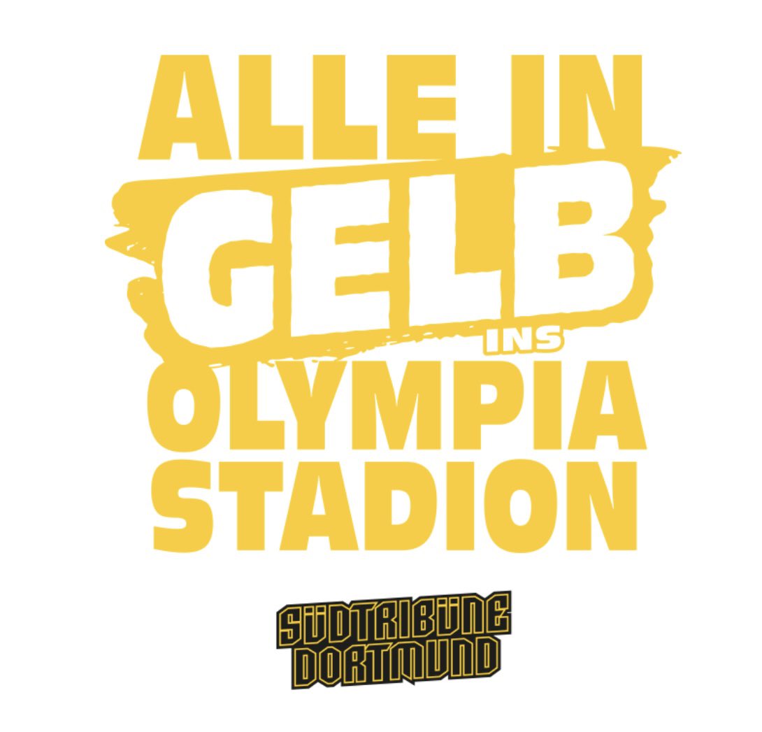 schwatzgelbde's tweet image. Alle in GELB ins Olympiastadion! 

Grafik: Südtribüne Dortmund
#BSCBVB