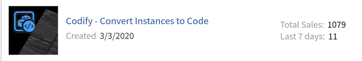 cxmeel's tweet image. Codify finally surpassed 1k installs via the @roblox plugin marketplace! ty @everyone!!! 😄
updates are in the works too 👀
#roblox #robloxdev #codify #roact #fusion