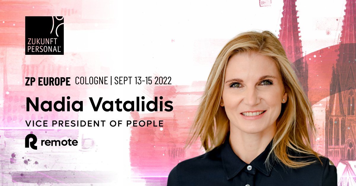 remote's tweet photo. Join us at ZP Europe 2022! 🎉 

🎤 @NadiaVat, our VP of People, will be on stage talking about remote-first vs remote-forced and how to make remote work the core of your company. 

🗓️ September 14
🌍 Koelnmesse, Cologne
📍Operations and Services Stage

https://t.co/2BrcbvY24I https://t.co/OWWGbEwAHs