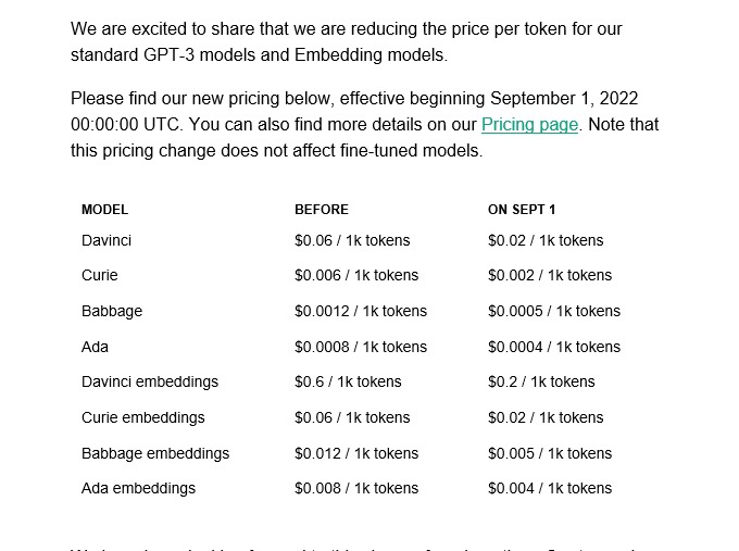 Google anuncia un update con claros tintes propagandísticos y OpenAI baja un 50%-70% su costo. Como diría Dudu, this is the jungle my nigga 🤣🤣🤣 se vienen tiempos divertidos. Lo próximo va a ser la guerra de precios y límites entre las tools (Copy, jasper, writesonic..)