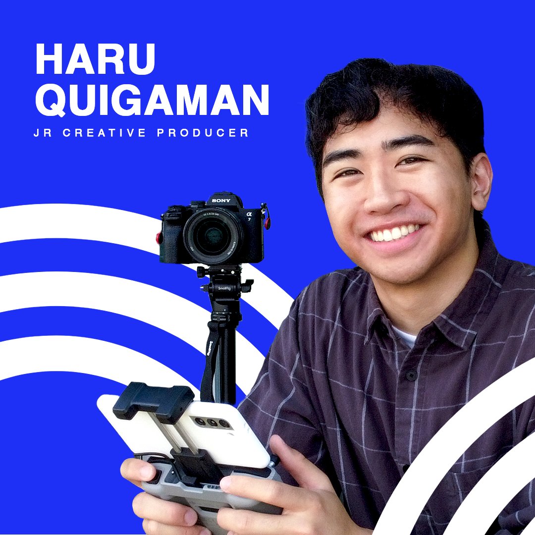 Whether it’s operating the camera, flying the drone, editing video or mastering audio, our new Junior Creative Producer Haru Quigaman is a jack-of-all-trades who’s already making a major impact. Glad to have ya, Haru!