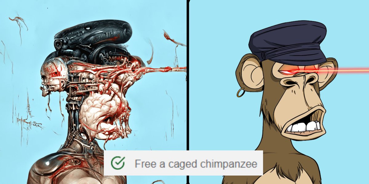 Breaking News! A new BUY A MONKE, SAVE A MONKE event! A rare Artsy Monke Lazer #2995 has been donated to help set free a real Monke. 100% to <a href="/pasaprimates/">PASA Primates</a>. Auction starting now and running for 24 hours:  opensea.io/assets/ethereu…

Thanks to <a href="/JasonWDonnelly/">Ⓙⓐⓢⓞⓝ Ⓓⓞⓝⓝⓔⓛⓛⓨ</a> and <a href="/gun_shoe/">GunShoe</a> 🙏🏻❤️