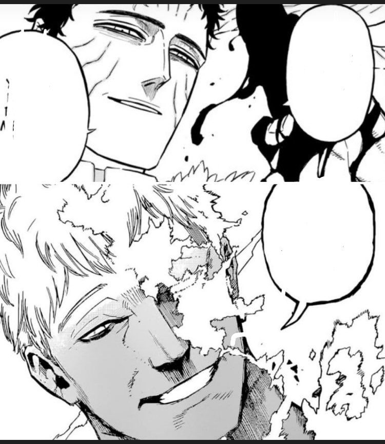 bio_mika's tweet photo. It seems that the same actor works in both stories 🤔🤭 

💥

#bcspoiler #BC334 #ブラッククローバー #bnhaspoilers #bnh363 #僕のヒーローアカデミア #MHA363 #MHASpoilers https://t.co/NatUoBiInT