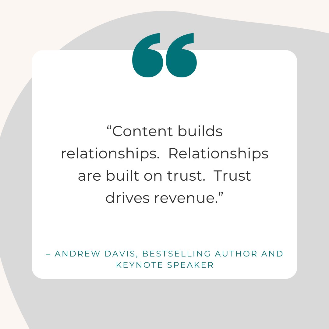 "Content builds relationships.
Relationships are built on trust.
Trust drives revenue."
- Andrew Davis, Bestselling Author and Keynote Speaker

#marketingquotes #inspirationalquote #digitalmarketing #digitalmarketingagency #socialmediamarketing #agency81