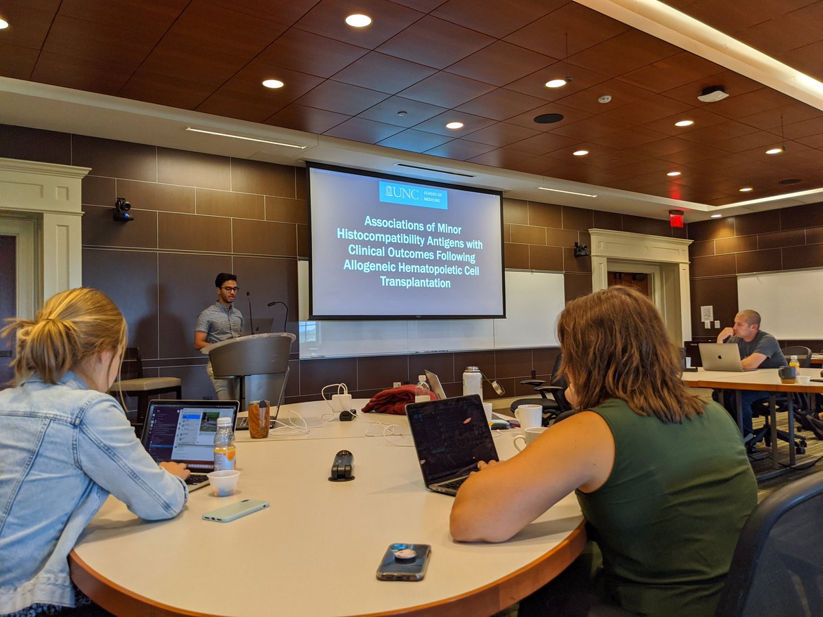 Personalized Immunotherapy Research Lab (@pirl_unc) on Twitter photo Othmane Jadi presenting on mHAs and differences in clinical outcomes for transplant patients mediated by T-cells
#pirlsymposium Othmane Jadi presenting on mHAs and differences in clinical outcomes for transplant patients mediated by T-cells
#pirlsymposium