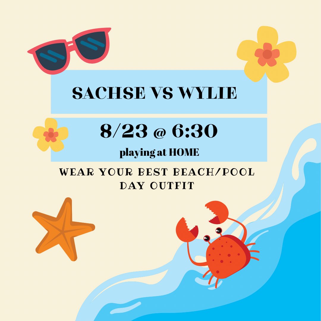 Come out and support <a href="/SachseVB/">Sachse Volleyball</a> tomorrow night as they take on the Wylie Pirates! <a href="/BarstoolSachse/">THE Barstool Sachse</a> <a href="/SHS_Mustangs/">Sachse High School</a>