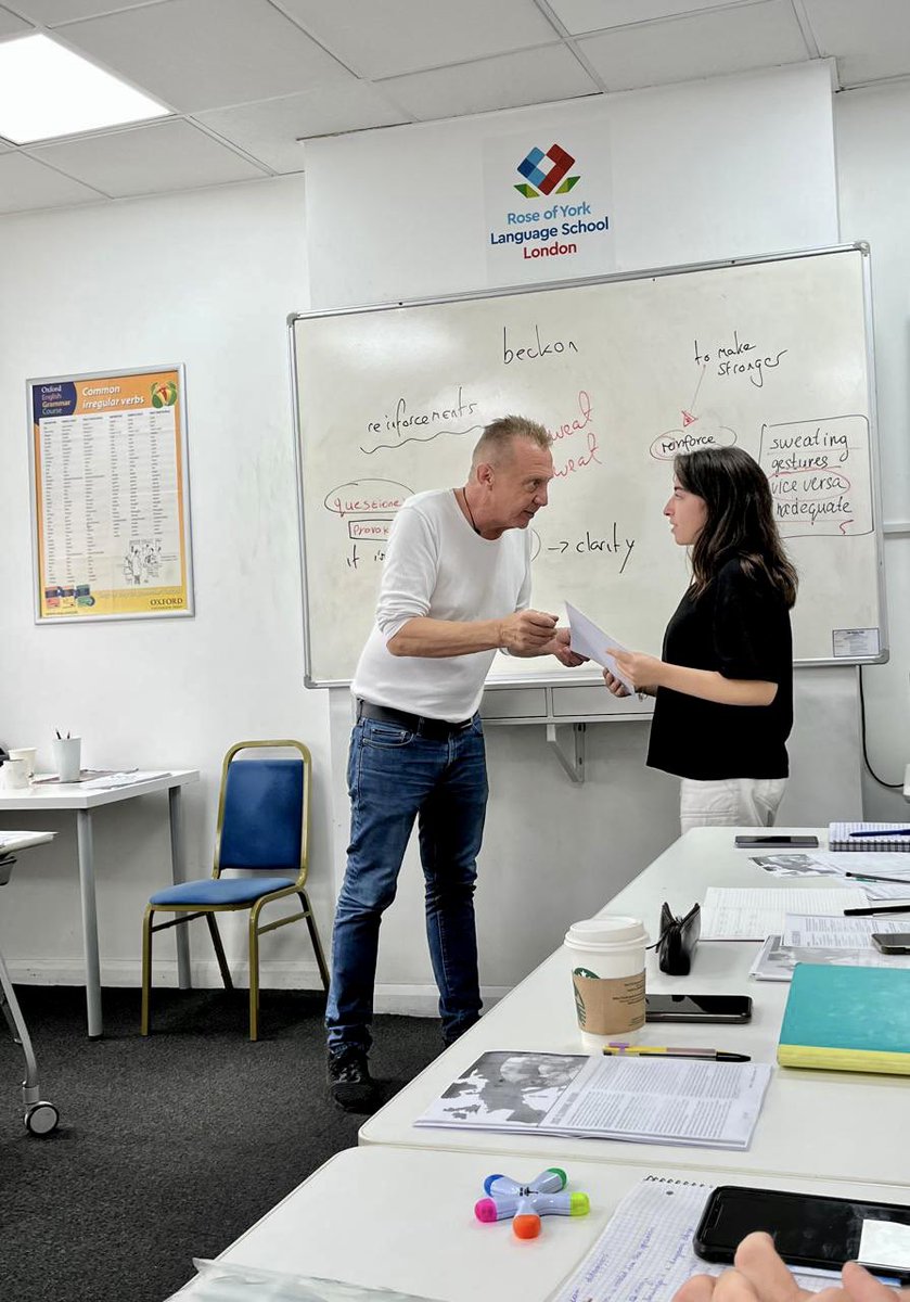 RoseofYork's tweet photo. Our amazing teacher Tony, presenting certificates to these two lovely students who finished their course today https://t.co/PyiUOZKWZg