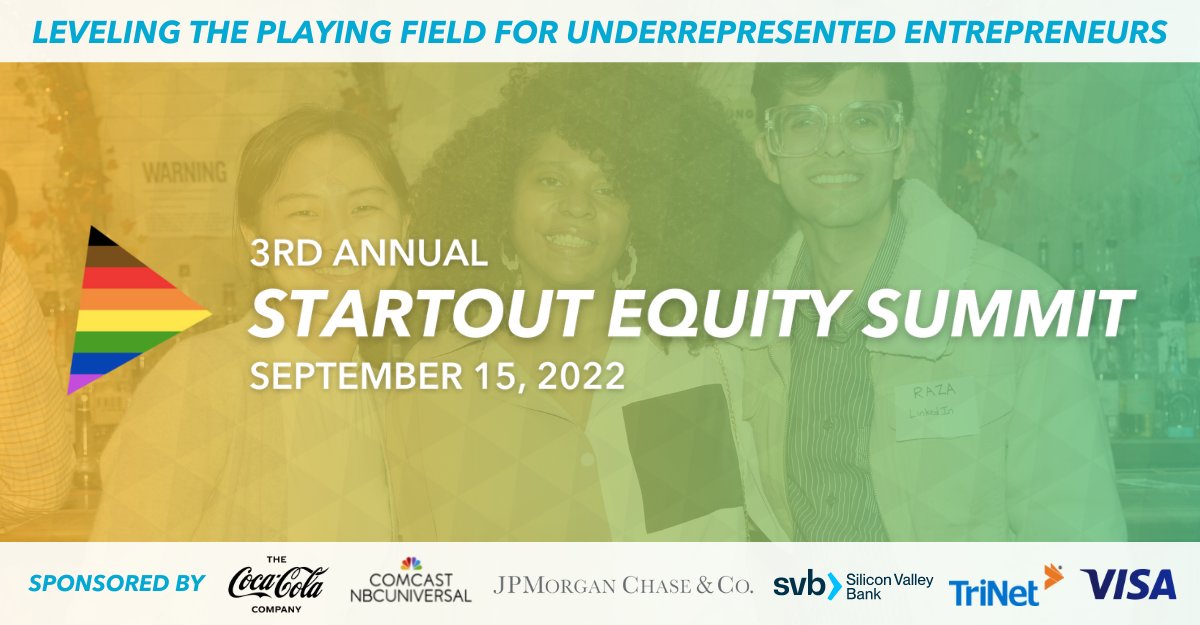 Let’s level the playing field for LGBTQ+ founders! Join @startout for the 3rd Annual #EquitySummit - hear from experts across the country as they share their insights into entrepreneurship, investment, DEI &amp; more! 

🏳️‍🌈 Sept 15th > bit.ly/3oP1gYJ

#StartOut #IHNYMetro