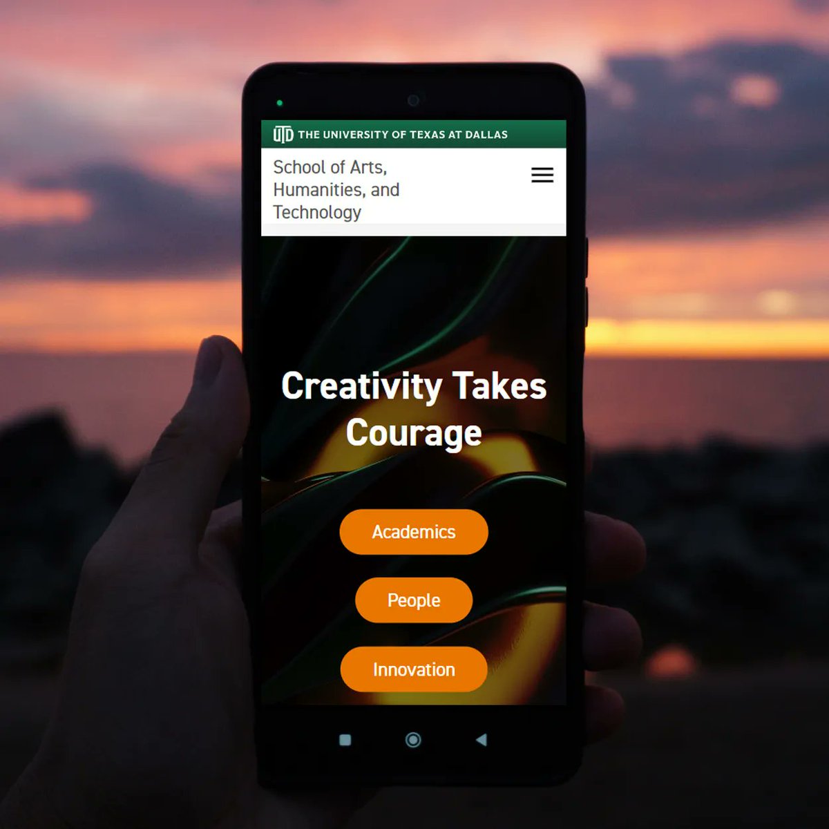 Today's the day! We are the School of Arts, Humanities, and Technology at UT Dallas aht.utdallas.edu. Great things are on the horizon. Follow us @UTDallasArts 
#growth #creativeresearch #UTDArts #utdallas