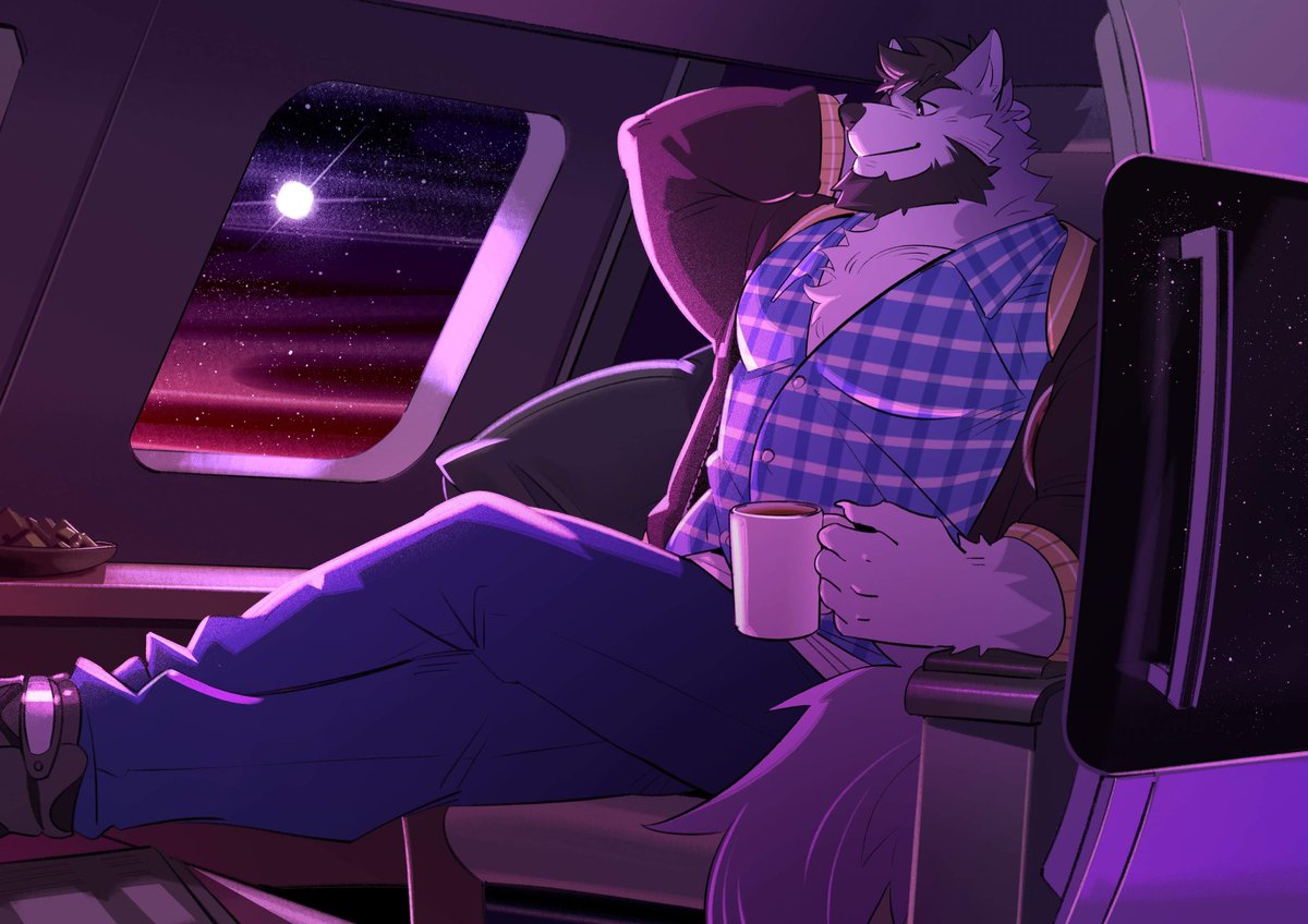 Logan always enjoys flying, especially when he gets to see the moon and stars on a clear night sky. Being this close to outer space, he can’t help but feel cozy, complete with hot chocolate in hand. 

Thank you @Banksy5057 for this amazing commission from April!