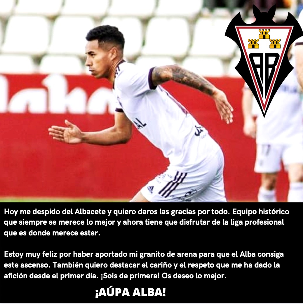 JeissonM9's tweet photo. Gracias por todo @AlbaceteBPSAD 🦇⚽️ https://t.co/ruOIrRuyrD