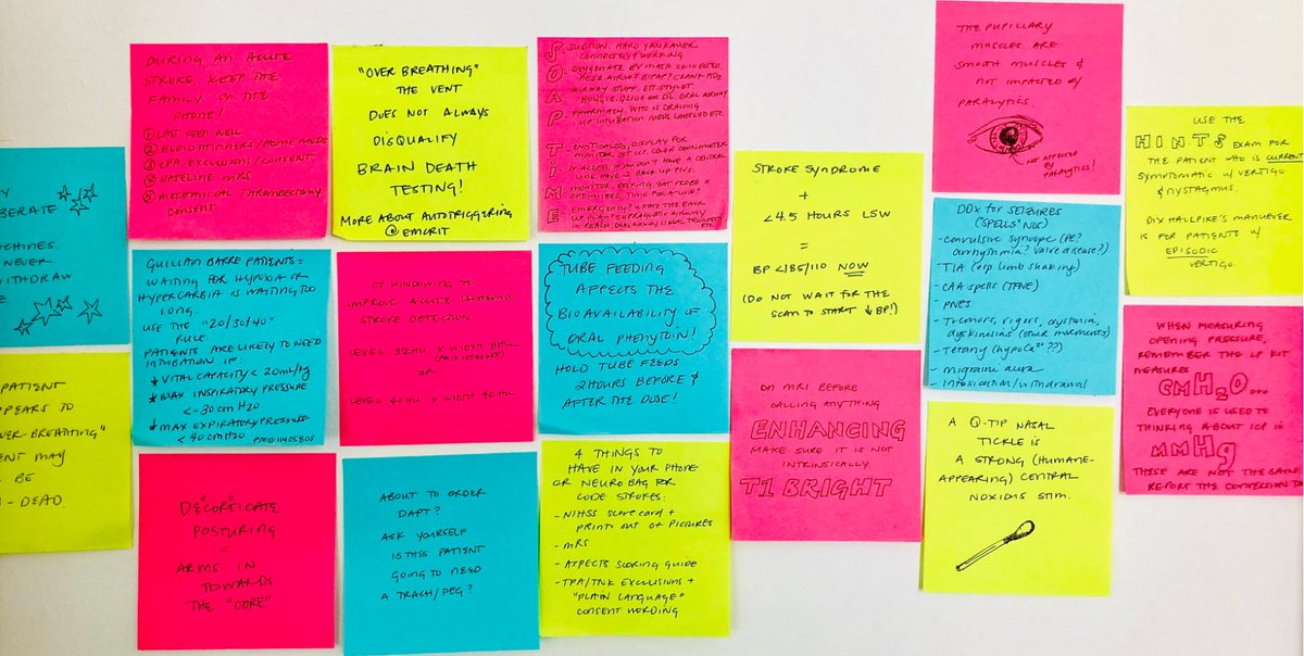 caseyalbin's tweet photo. 🔥Fresh on @emcrit!🔥

All 31 (actually 32 I double counted one number, bonus🎉!) #NeuroPostItPearls 

Hopefully helpful for those taking care of neurocritically ill pts! 

Now in one place with lots of links/resources for further reading 🧠📚

#FOAMncc 

https://t.co/itTGBMrGkq https://t.co/XdMk7378Gd