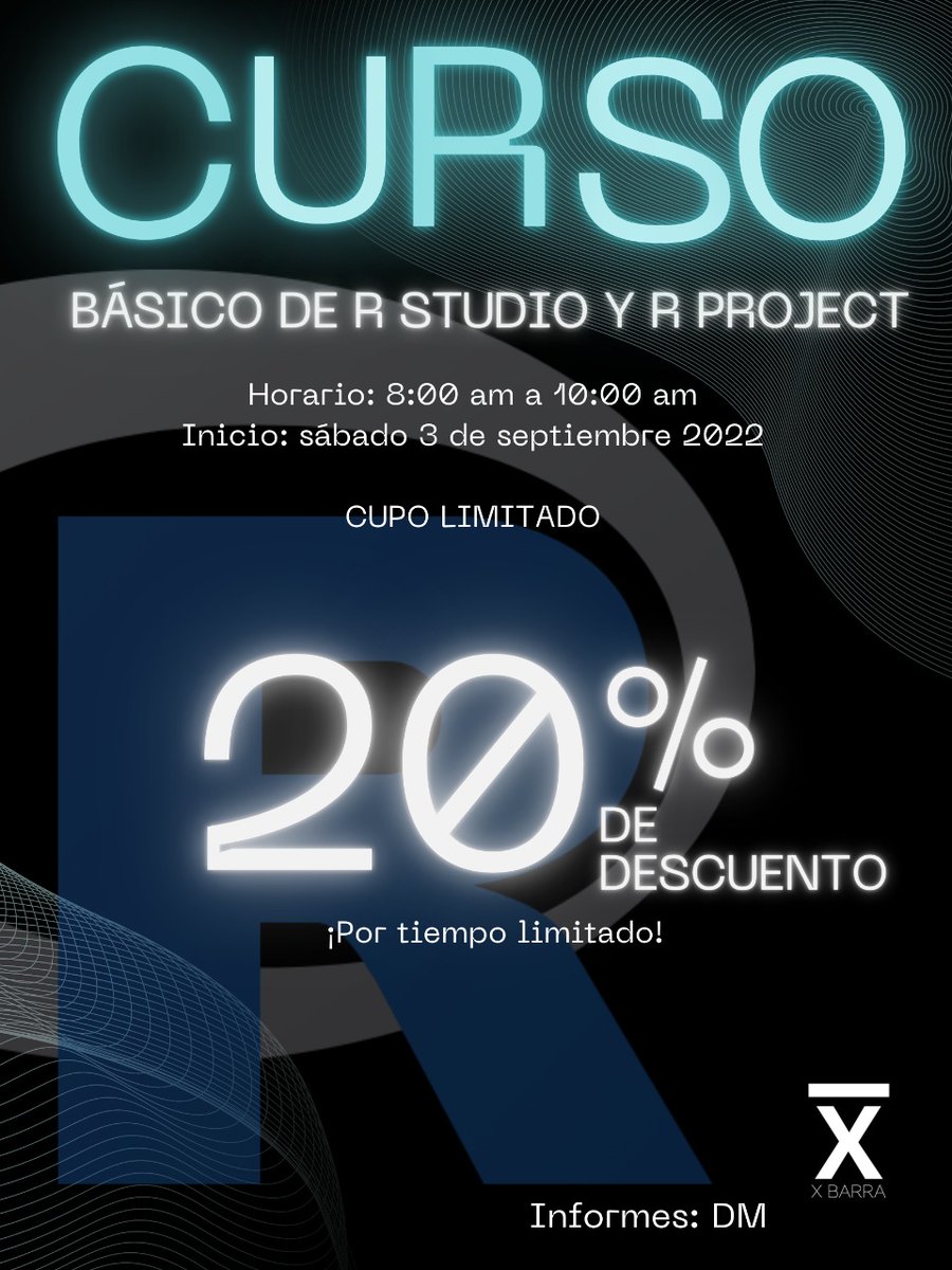 XBarra4's tweet image. 🌟Nueva fecha!!!!! Curso de R Studio y R project informe por DM o via INBOX 🤠👌🌟
#RProgramming #R #rprogramminglanguage #RStudio #cienciadedatos #xbarra #Estadística #histograma #histogram #vizualizaciondedatos #actuarialscience #ACTUARIA #programacionenr #programacionenrstudio