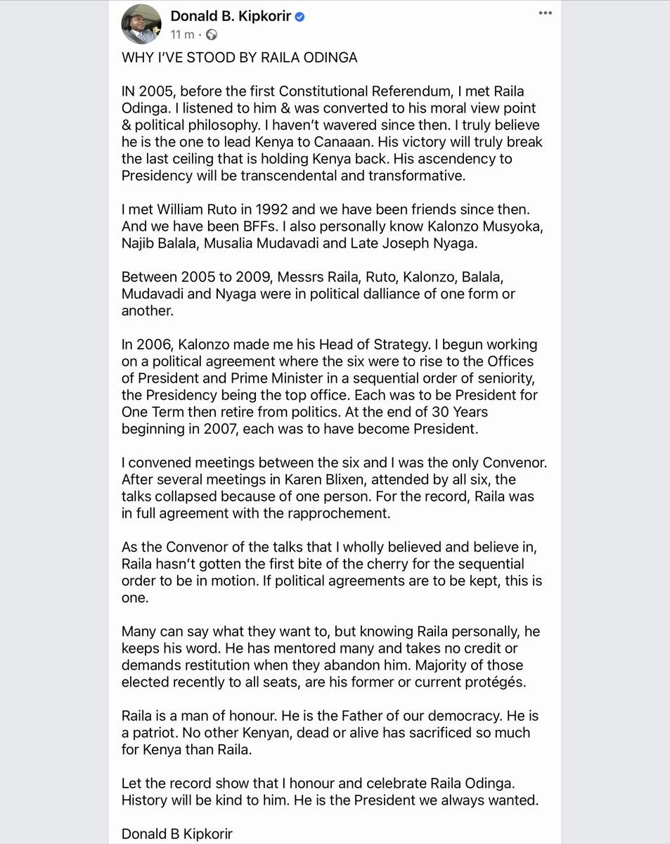 FOR HISTORICAL RECORDS:

Why I Support Raila Odinga: A Personal Debt.