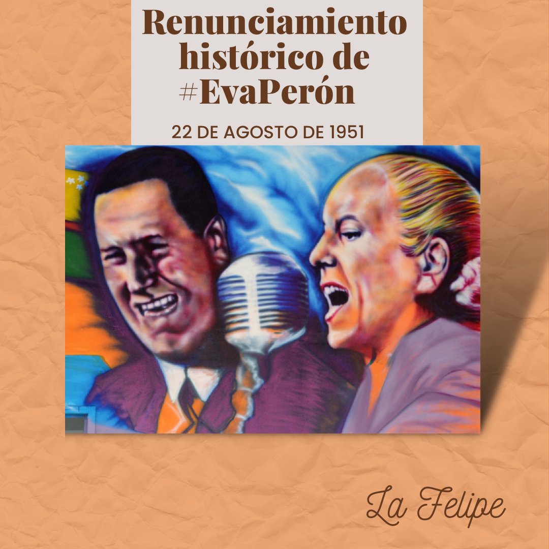 LaFelipeFV's tweet photo. Renunciamiento histórico de #EvaPerón
#EvitaEterna ✌🏻
@JuliPereyraFV 
@Andreswatsonok 
@PereyraJulio https://t.co/3F8S8xanz7