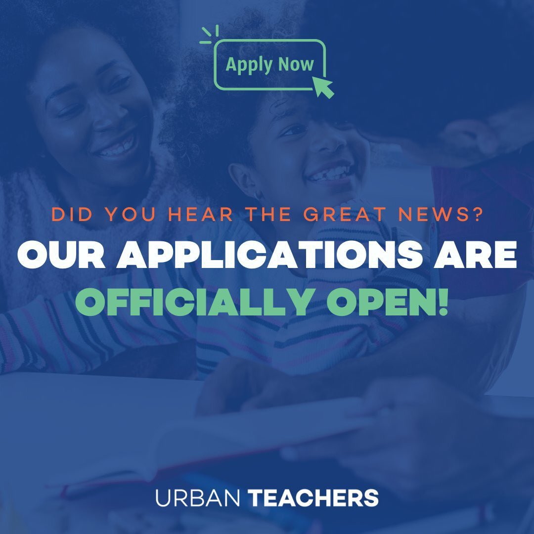 Did you hear the great news?

Find the next generation/cohort of great teachers at Urban Teachers.

Our Recruitment and Admissions teams are excited to start cultivating the 2023 Cohort.

Apply to reserve your spot: lnkd.in/ecuxfDTv

#diversityandinclusion #empowerment