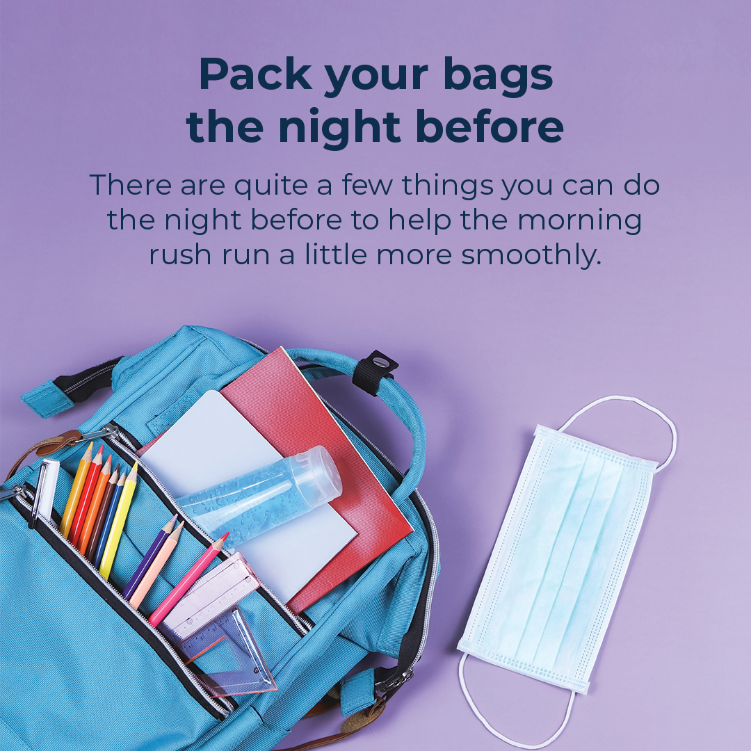 There are quite a few things you can do the night before to help the morning rush run a little more smoothly. Head over to our School Mental Health Backpack for expert tips and ideas to help you get ready. family.cmho.org/school-mental-…  🎒