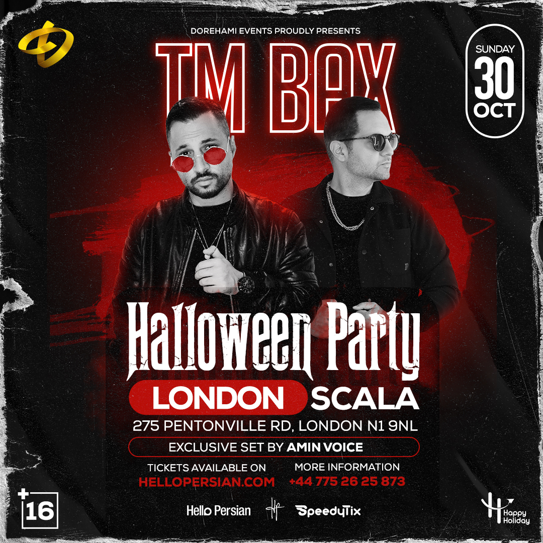 DorehamiEvents's tweet photo. #TMBAX at Dorehami Halloween Party in London 🇬🇧

🗓 Sunday, 30 Oct 2022, 7pm
📍Scala, London N1 9NL
⚠️ 16+
🎧 Exclusive set by Amin Voice
🧟‍♂️ Spooky &amp; Scary
🪩 Burlesque Dance Performance
⭐ Organised by #Dorehami
📞 +447752625873
🎟 Tickets via https://t.co/NJGUh5Mvq2 https://t.co/u4nst1hwm4