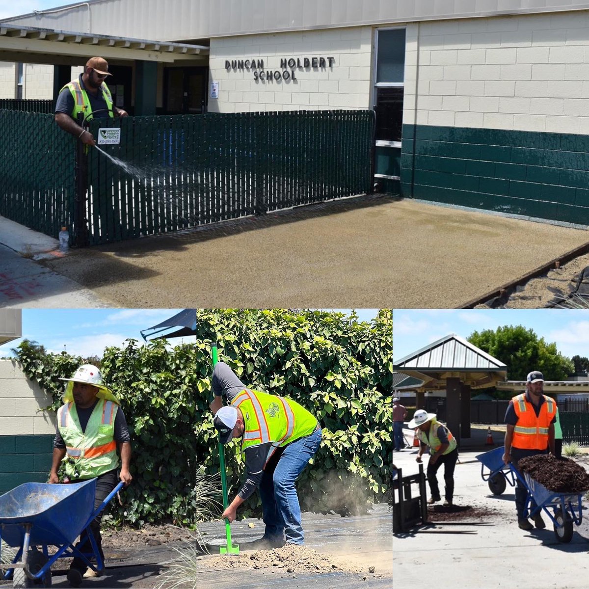 KnDLandscaping's tweet photo. Behind the scenes &amp; finished project at our most recent #CommunityBeautification: Duncan Holbert School in Watsonville. 
#kndlandscaping #kanddlandscaping #landscaping #kanddwatermanagement #kndwatermanagement
#irrigation #watermanagement https://t.co/ROjnjD1nsv