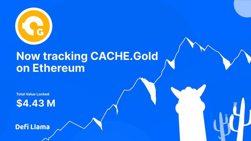 ERC20_News's tweet photo. 🐳 @DefiLlama is now tracking @Cache_gold, which combines the unique qualities of gold with the benefits of a crypto asset, on @Ethereum 

🛷 CACHE Gold tokens are fully compliant, public, transparent, redeemable gold-backed tokens

🔽 DETAILS:
https://t.co/PuH8fxksre

#ERC20NEWS https://t.co/5srFaQlcKX